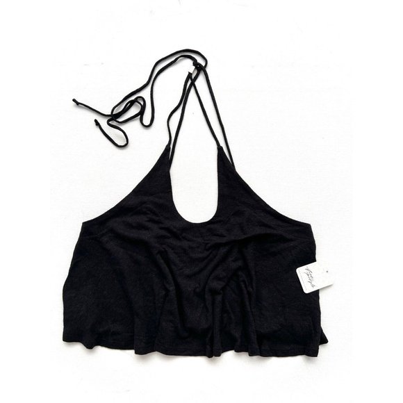 Free People Long Weekend Crop Tank Top Black - Picture 3 of 3